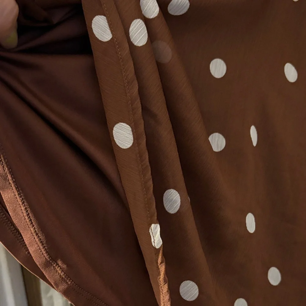 LC Lauren Conrad Chocolate Polka Dot Blouse - Picture 5 of 6